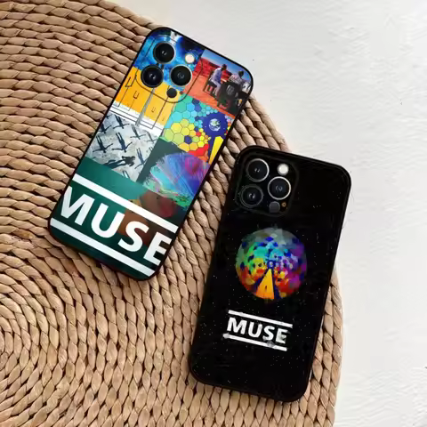 Band M-Muse Phone Case For iPhone 15,14,13,12,11,Plus,Pro Max,XS,X,XR,SE,Mini,8,7 Soft Silicone Blac