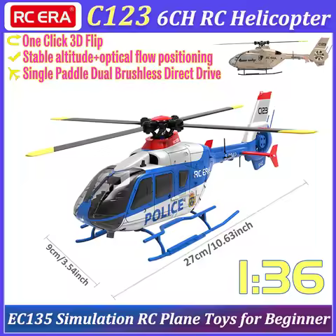 RC ERA C123 RC Helicopter 6CH 6-axis Gyroscope Double Brushless Direct Drive Single Paddle Aileron F