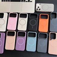 Solid Color For Ipone 15 16 17 Pro Max Plus 16e Magnetic Phone Case Protective PC Hard Shell Shockpr