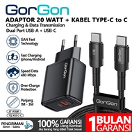 GORGON Charger Type C to Type C GAN 20 Watt Type C to Type C Cable 60 Watt Fast Charging PD Type C +