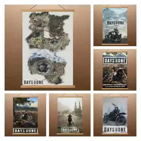 Days Gone Full Game Map Poster Canvas Painting Open World Oregon Wall Art Print for Gamer Setup Livi