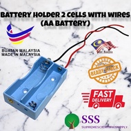 ) Battery Holder 2 Cells with Wires for AA battery