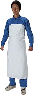 EA355BA-46 Work Apron (Made of Tarpaulin/White) 4.5 x 3.3 inches (113 x 85 mm)