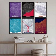 Cleveland Houston Denver Washington Charlotte Toronto Salt Lake Sacramento .City Color Map Poster W2
