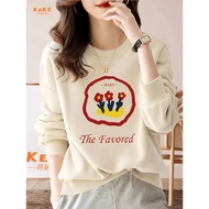S-4XL Round Neck University T 100kg Sweatshirt Gray Long Sleeve Korean Style Loose Fleece Version Br