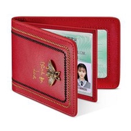 駕駛證皮套真皮證件套 男女通用大容量卡包 身份證保護套 行卡收納- 紅色-超薄款：2個證件位 均碼