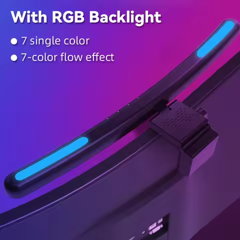 Dimmable Monitor Light Bar Curved with RGB Backlight Monitor Lamp 3 Color Monitor Lights For Laptop 