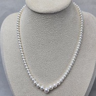 【日本國產 淡水珍珠】漸層設計 43cm 項鍊 磁吸釦環