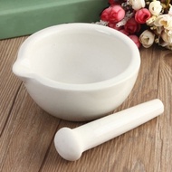 6 ML White Topping Actual Porcelain Mortar and Pestle Mixing Grinding Bowl Set