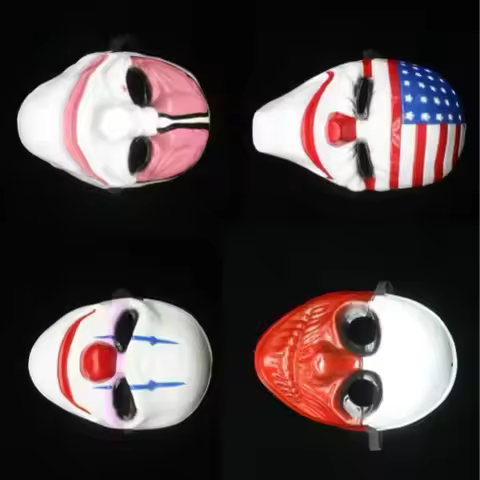 Payday 2 Halloween Cosplay Mask Dallas Wolf Hoxton Chainsaw Clown Horror Masquerade Antifaz Carnival