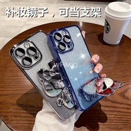 casing xiaomi 11 pro 11t xiaomi 14 pro 11 lite 11t pro phone case luxury plating gradient glitter with Beauty mirror cartoon bracket protection shockproof cover