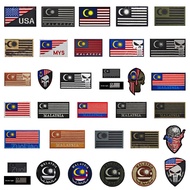 Flag Patch 3DPVC Velcro Badge Malaysia Flag Badge Embroidered Backpack Patch Flag Jacket Armband