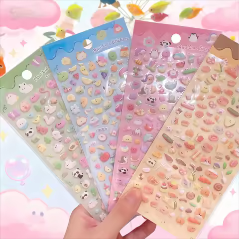 400pcs Kawaii Mini Animals Cartoon 3D Puffy Stickers Cute Scrapbooking DIY Journal Stationery Sticke
