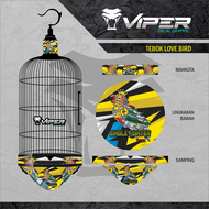 Stiker Sangkar Burung Lovebird Variasi ROBOTIC BIRD Decal Tebok Love Bird Batman Pleci