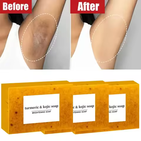 100g Turmeric Scrub Exfoliator Handmade Soap,Lemon Kojic Acid Brighten Moisturizing Shower Face Clea