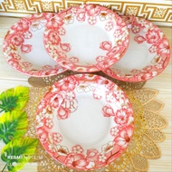 JAPANESE CERAMIC DINNER PLATE 21CM MOTIF / JAPANESE STYLE DINNER PLATE WHITELINE / OMEGA SOFIA WHITE