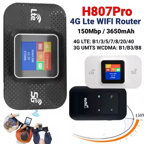 H807Pro 4G Lte WIFI Router 150Mbps Wireless Portable Routers With Sim Card Slot 3650mAh Unlock Modem