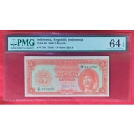 Uang Kuno 5 Rupiah Tahun 1950 Seri RIS PMG 64 EPQ