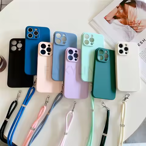 Crossbody Lanyard Silicone Case On For OPPO A9 A5 A53 2020 A54S A53S A52 A72 A16 A17 Reno 11F 12F Pr