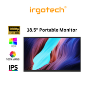 IRGOTECH 18.5" FHD Portable Gaming Monitor HDMI USB C IPS Extended Monitor Laptop PS5 Monitor