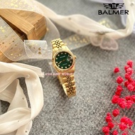 BALMER | 8203L GP-6 Elegance Sapphire Women Watch with Green Dial and Gold Stainless Steel