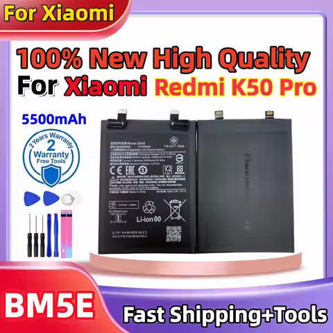 100%New High quality BM5E 5500mAh Battery For Xiaomi RedMi K50 Pro K50Pro Replace phone Batteries Fa