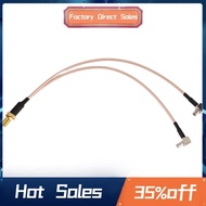 8 inch SMA Female to Y type 2 X TS9 Angle Male Connector Splitter Combiner Cable,gold&silver