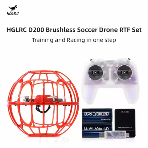 HGLRC D200 Soccer Drone RTF Kit - Crash-Resistant Training Quadcopter For RC FPV Freestyle Drone Edu