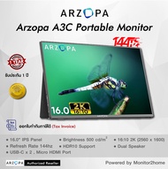 ARZOPA Portable Monitor, A3C 16.0"  IPS Panel, Brightness 500 cd/m2, 16:10 2K 2560 x 1600, 144hz, HD