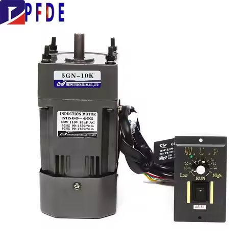 220V/110V 60W AC Gear Motor Single-Phase Gear Motor and Speed Adjustable Controller 5RK60GN-CF motor