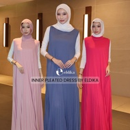 Eldika - Sleeveless Inner Pleated Long Dress |   Petite and Plus Size up to 120kg