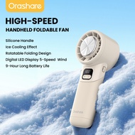 Orashare HF13C 4000mAh  พัดลมพกพาพับได้ความเร็วสูง 100 ระดับความเร็วระเบียบแผ่นทําความเย็นประคบเย็น