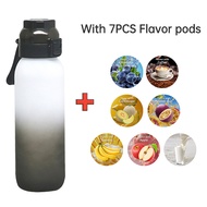 LUSQI 1PC 1000ML Flavor Water Bottle With Straw With 7 PCS Flavor Pods Gradient Water Bottle For Out
