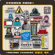 Aesthetic Cyber Security Logo Stickers Contains 18 Pcs Vinyl Hacker Stickers for Laptop Tumbler Helm