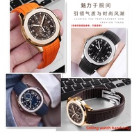21mm FKM Watchband For Patek Aquanaut Philippe 5164A 5167A 5168A Soft Fluoro rubber Watch Strap Butt