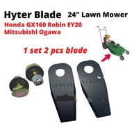 Hyter hyater Blade Mata Mesin Rumput 24" Lawn Mower Blade (1pair/2pcs) Brush Cutter Honda GX160 Robi