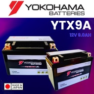 YTX9A YTX9 A BATTERY GEL YOKOHAMA ( MAINTENANCE FREE ) DEMAK SYM YFM400 R25 CBX250 CBR250 NTV650 TR200 NINJA250 KTM