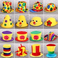 Clown cos Clothing Accessories Funny Props Magician Masquerade Party Clown Hat Colorful Dress Hat Dr