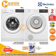 [Combo] Electrolux Front Load Washer 8KG EWF8024D3WC + Electrolux Venting Dryer 8KG EDV804H3WC