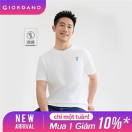 GIORDANO Men T-Shirts Cool-Touch Coconut Tree Embroidery Tee Crewneck Short Sleeve Simple Fashion Ca