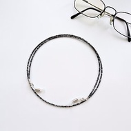 雪花石 (雪花黑曜石) 小圓珠眼鏡鍊 - 給媽媽的母親節禮物