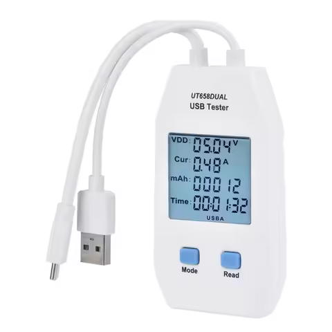 AS63 USB Tester, UNI-T LCD USB Tester Detector Voltmeter Ammeter Digital Power Capacity Tester Meter