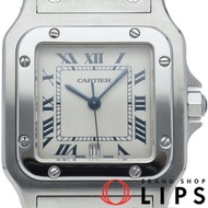 卡地亞 Santos Galbee LM 女士腕錶，型號 Santos Galbee SM W20018D6，附原廠錶盒和保固卡，不鏽鋼錶殼，白色，拋光，成色極佳 [二手]