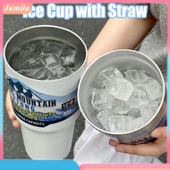 [Ju]Stainless Steel Ice Cup 900ML Large Capacity Insulation Tumbler with Straw Car Coffee Cup for Hot Cold Drinks Water Tea Milk Office Outdoor Insulated Bottle