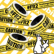 FR2 personality spoof dirty rabbit PVC sticker CAU FR2个性恶搞污兔PVC贴纸CAUTION防水拉杆箱长条卷装贴纸xlz4.13