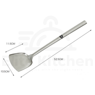 Elite Kitchen - Heavy Duty 304 Stainless Steel Ladle Spatula Turner Shovel Hotel Kitchen Wood Handle