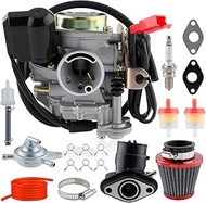 GY6 50cc Carburetor Kit Fit for Taotao 49/50 CC CY50 VIP Pony ATM50 Thunder Chinese Scooter Mopeds 1