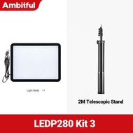 Ambitful LEDP280 15W LED Video Light Fill Light Panel Light 1700lm 2800K-7000K Bi-Color For Makeup L