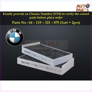 BMW - Mini Cooper F54 F55 F56 F57 F48 X1 F45 F46 X1 X2 Aircond Cabin Air Filter (1set X 2pcs) 64-119