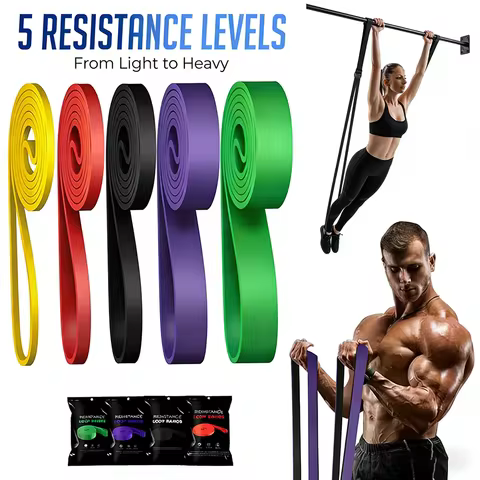 Heavy-Duty 7 Levels Resistance Band Set for Agility Training Yoga Pilates Home Gym Workout Rubber Fi